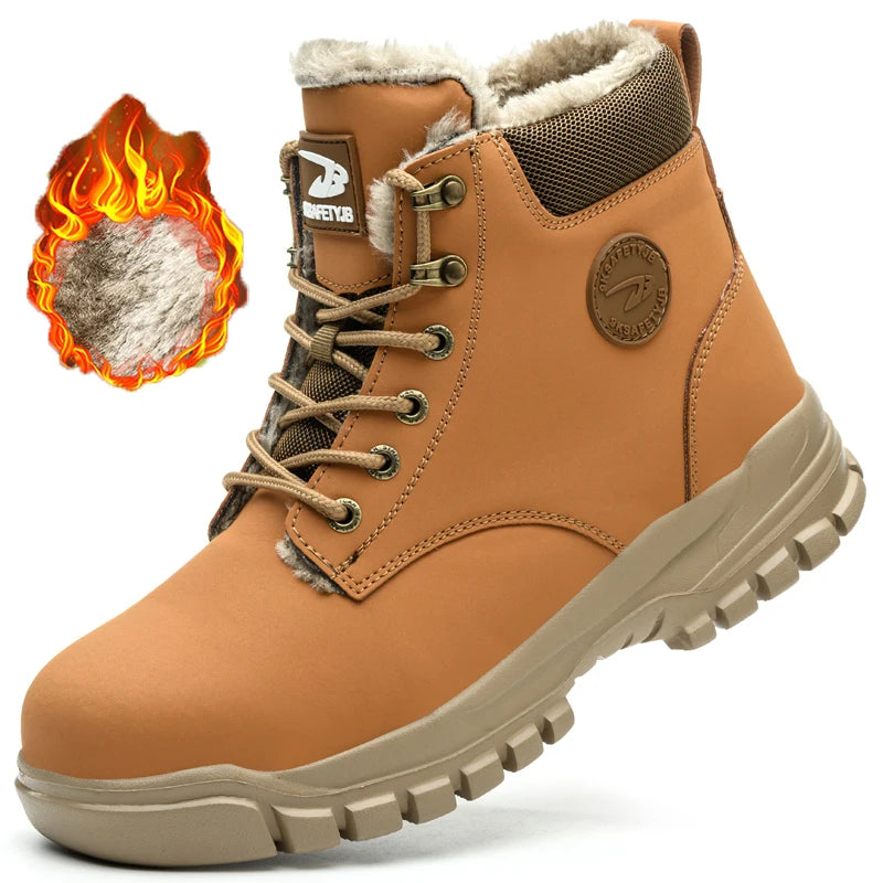 Men Protective Boots Steel Toe Shoes Anti-smash Anti-puncture Work Boots Safety Shoes Indestructible Winter Boots Waterproof