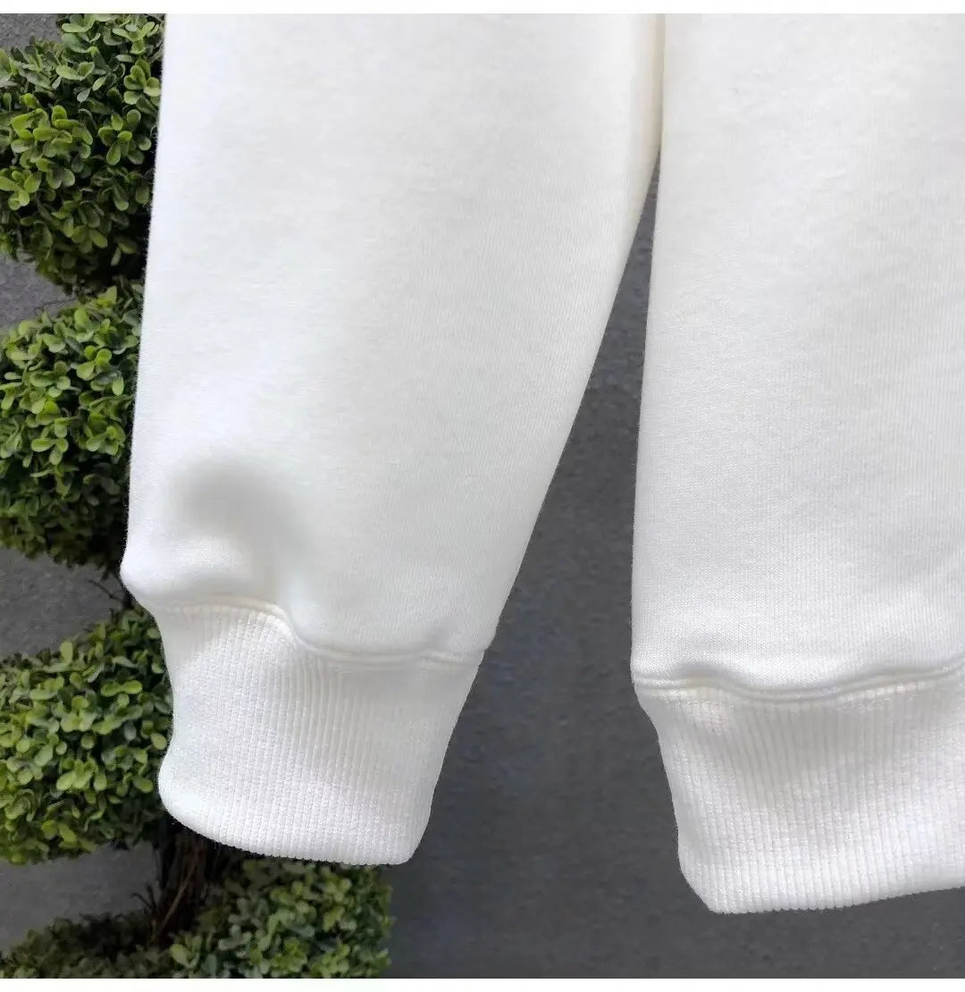 R Winter Men Cotton Sweatshirt Korean Print Warm Long Sleeve T Shirts High Quality Streetwear White O-neck Tee Men Clothing New