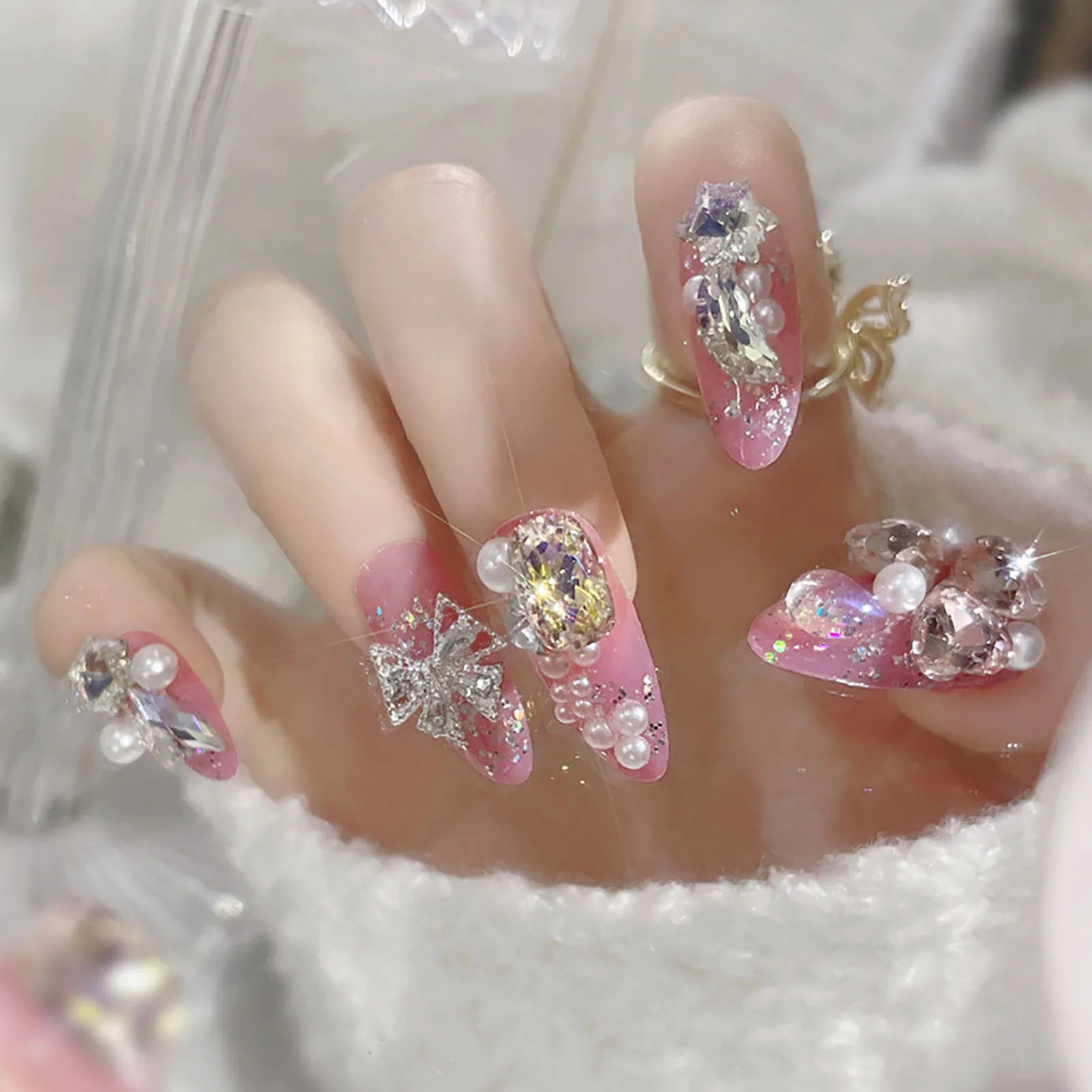 24pcs/1set Nude Press On Nails With White Tip Lightweight And Easy To Stick Fake Nail For Women And Girl Nail Salon Diy Nails