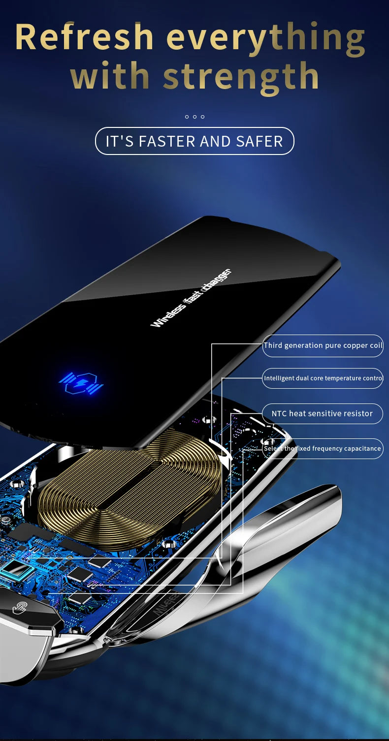 Car Phone Holder Wireless Charger For iPhone 12 13 14 15 Pro Max Sucker For Windshield Dashboard Air Vent Fast Charging Station