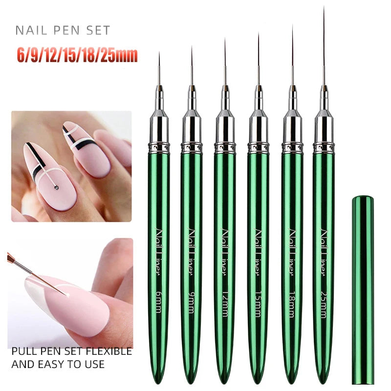Nails Art Liner Brushes Elongated Lines Striping Drawing Painting Ultra-thin Line Professional Nail Design Pen Manicure Tool