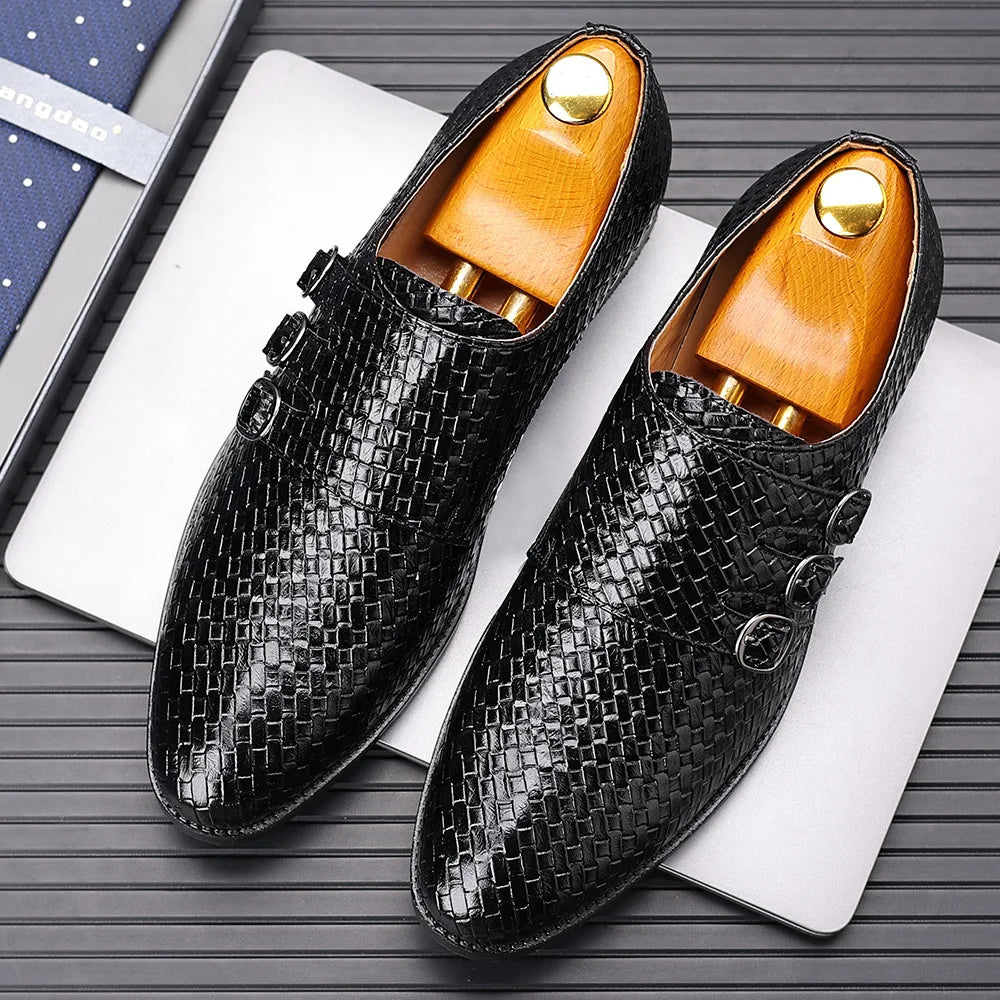Knit Men's Leather Shoes Formal Business Dress Shoes for Men Classic Casual  Luxury Formal Shoes Derby Party Oxford Men Footwear