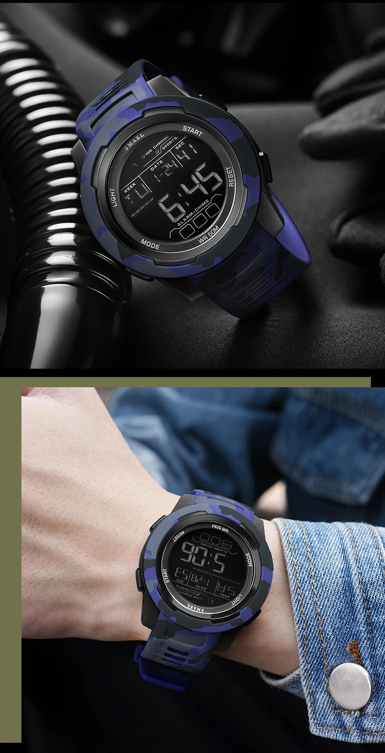 Military Watch Men Sports Watches Digital LED 50M Wateproof 8105C S Shock Resistant Military Watches Amry Men's Wristwatches
