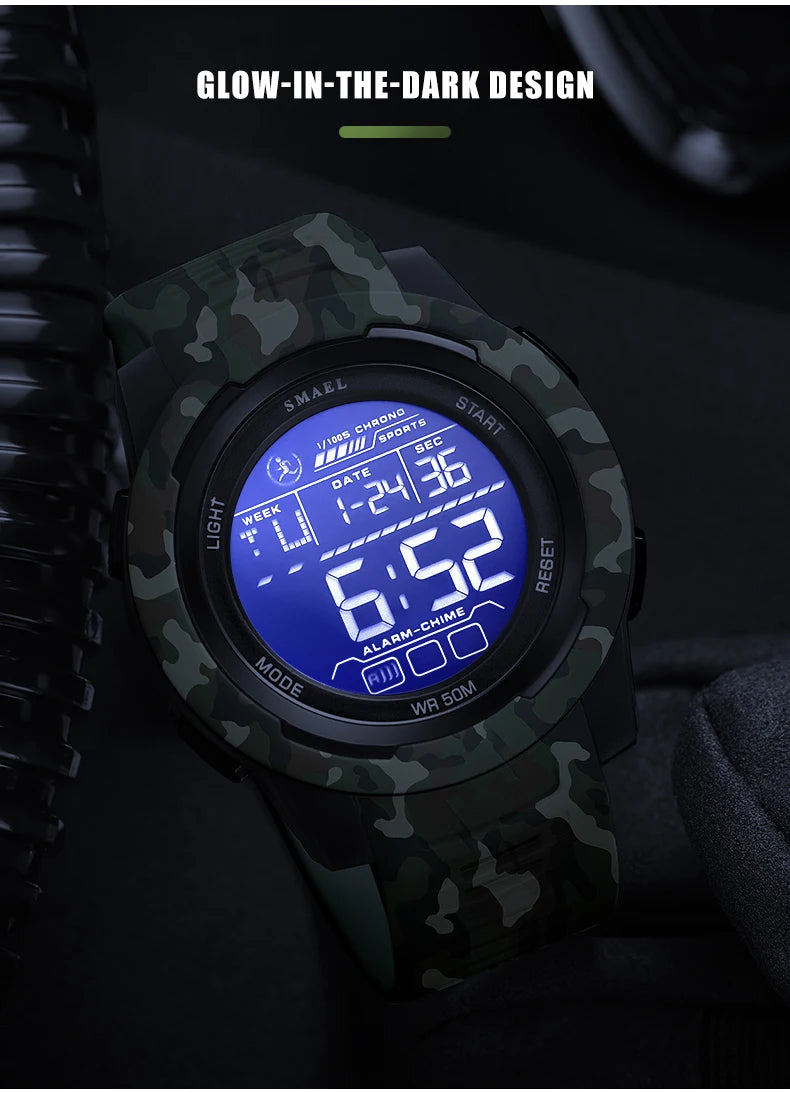 Military Watch Men Sports Watches Digital LED 50M Wateproof 8105C S Shock Resistant Military Watches Amry Men's Wristwatches