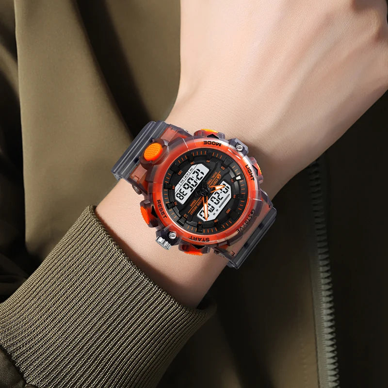New STRYVE Watch 8028 Digital-Analog Dual Movement Good Quality Men's Watches  5ATM Waterproof Watches Fashion Luminous Calendar