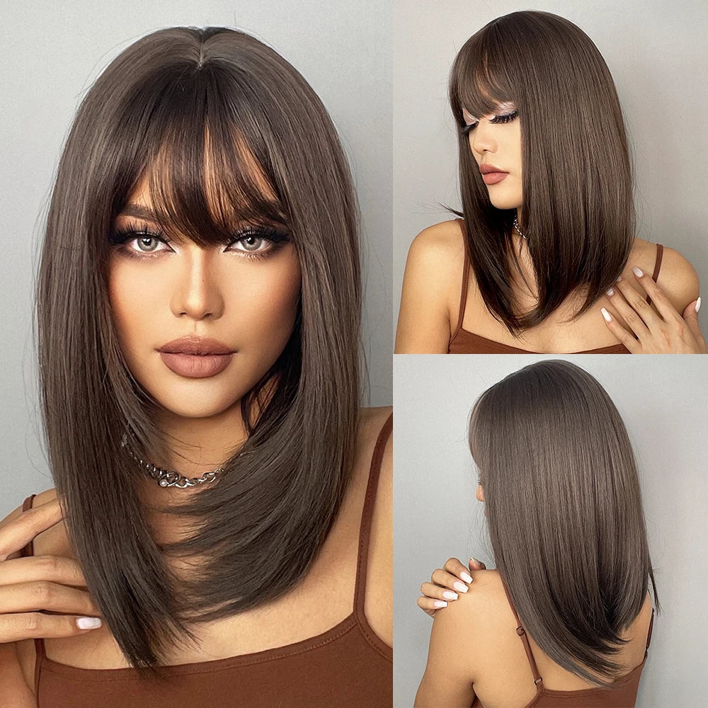 HENRY MARGU White Long Straight Synthetic Wigs for Women Colorful Cosplay Party Fake Hair with Bangs White Wig HighTemperature