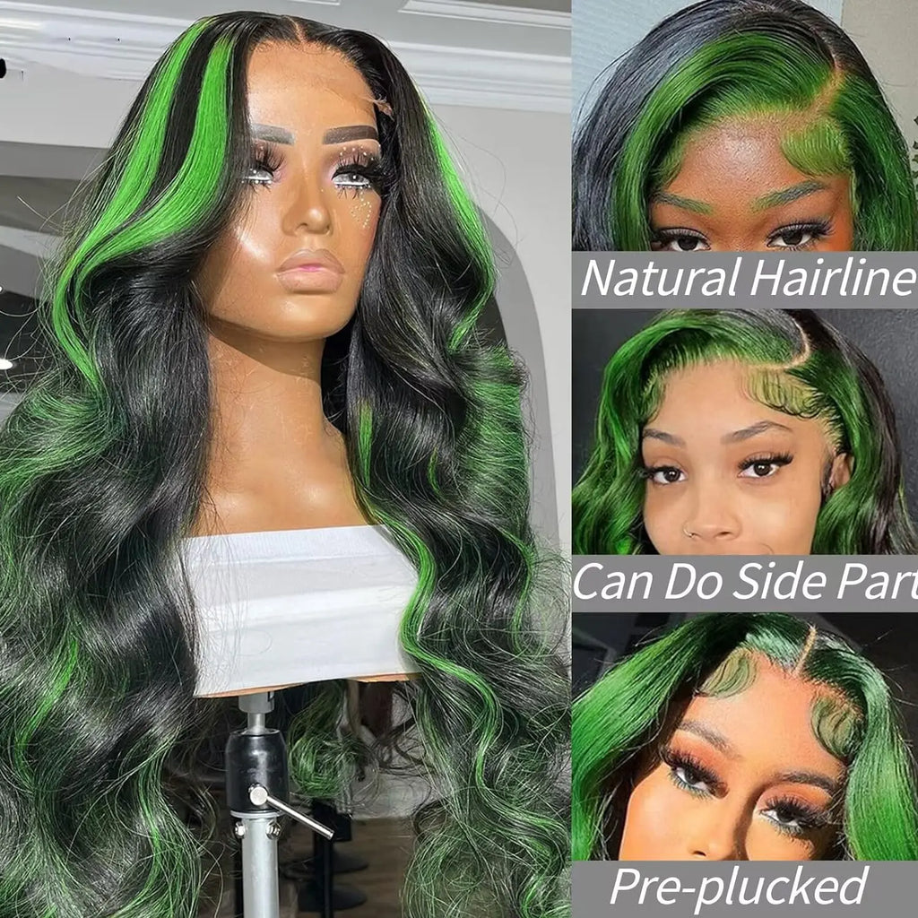 13X6 Lace Front Wig Highlight Black with Red Blonde Wig Synthetic 13x4 Lace Front Wigs Pre Plucked With Hairline Women's Wig