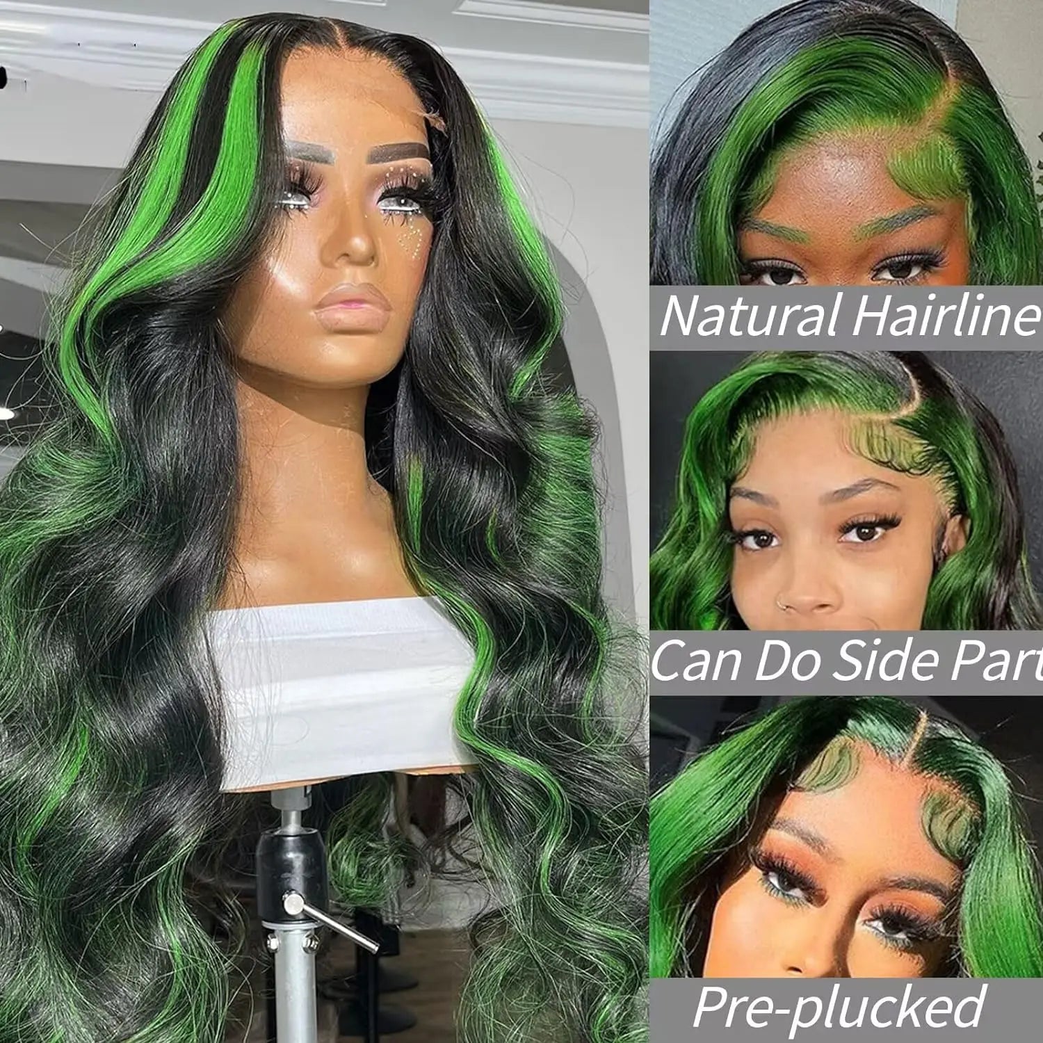13X6 Lace Front Wig Highlight Black with Red Blonde Wig Synthetic 13x4 Lace Front Wigs Pre Plucked With Hairline Women's Wig