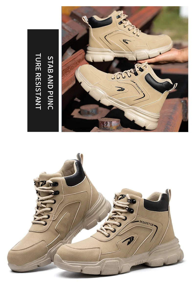 Latest Design Winter Plush Safety Boots Men Waterproof Steel Toe Indestructible Shoes Anti Smashing Puncture Proof Male Footwear
