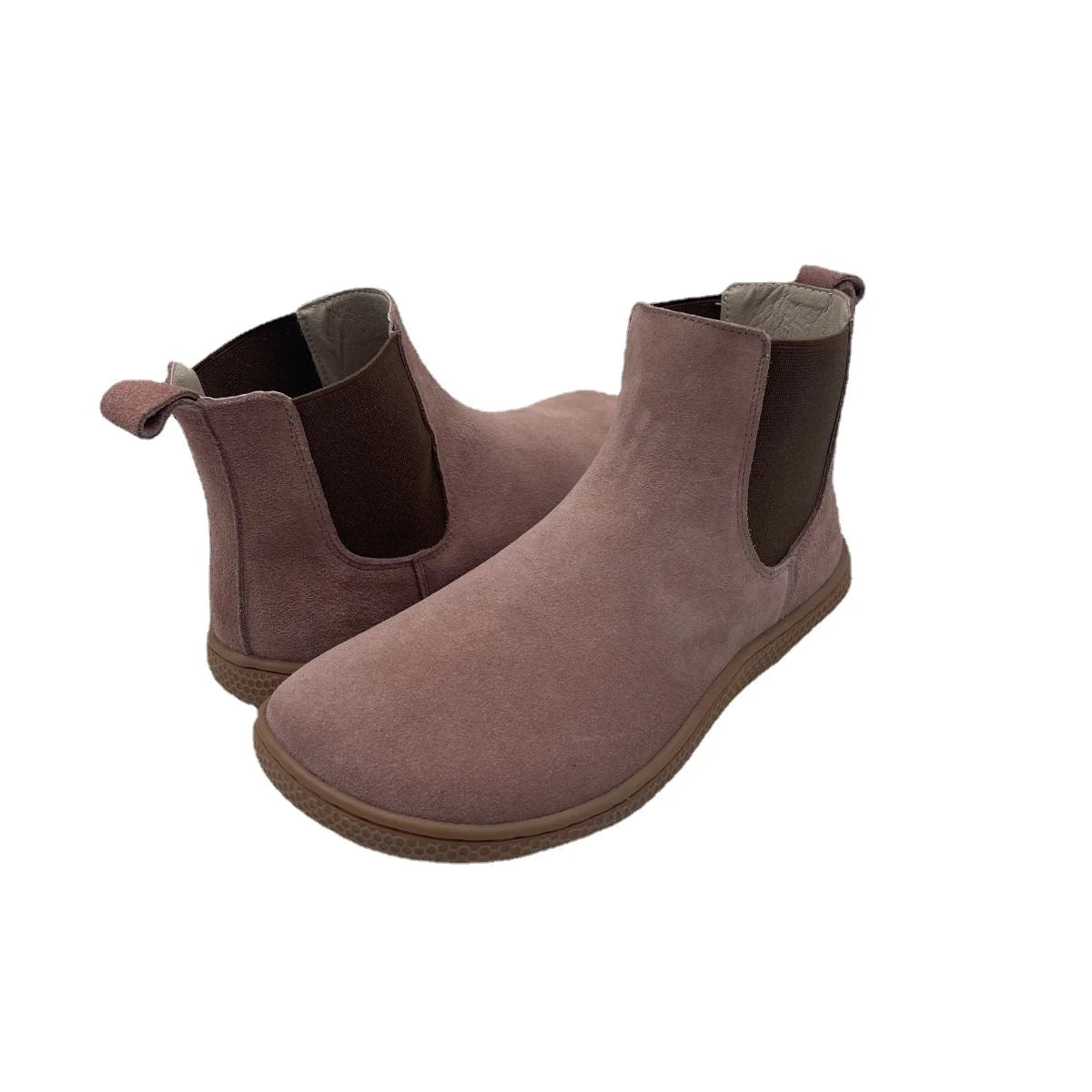Tipsietoes Chelsea Barefoot Spring Autumn Genuine Cow Suede Waterproof Leather Boots With Leather Linning Inside For Women