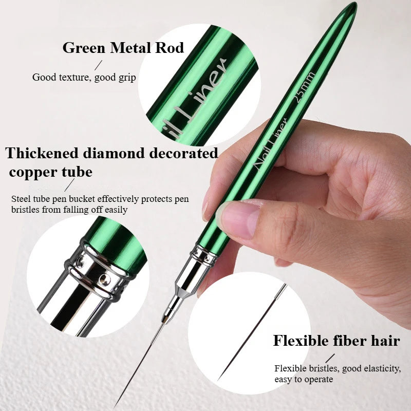 Nails Art Liner Brushes Elongated Lines Striping Drawing Painting Ultra-thin Line Professional Nail Design Pen Manicure Tool