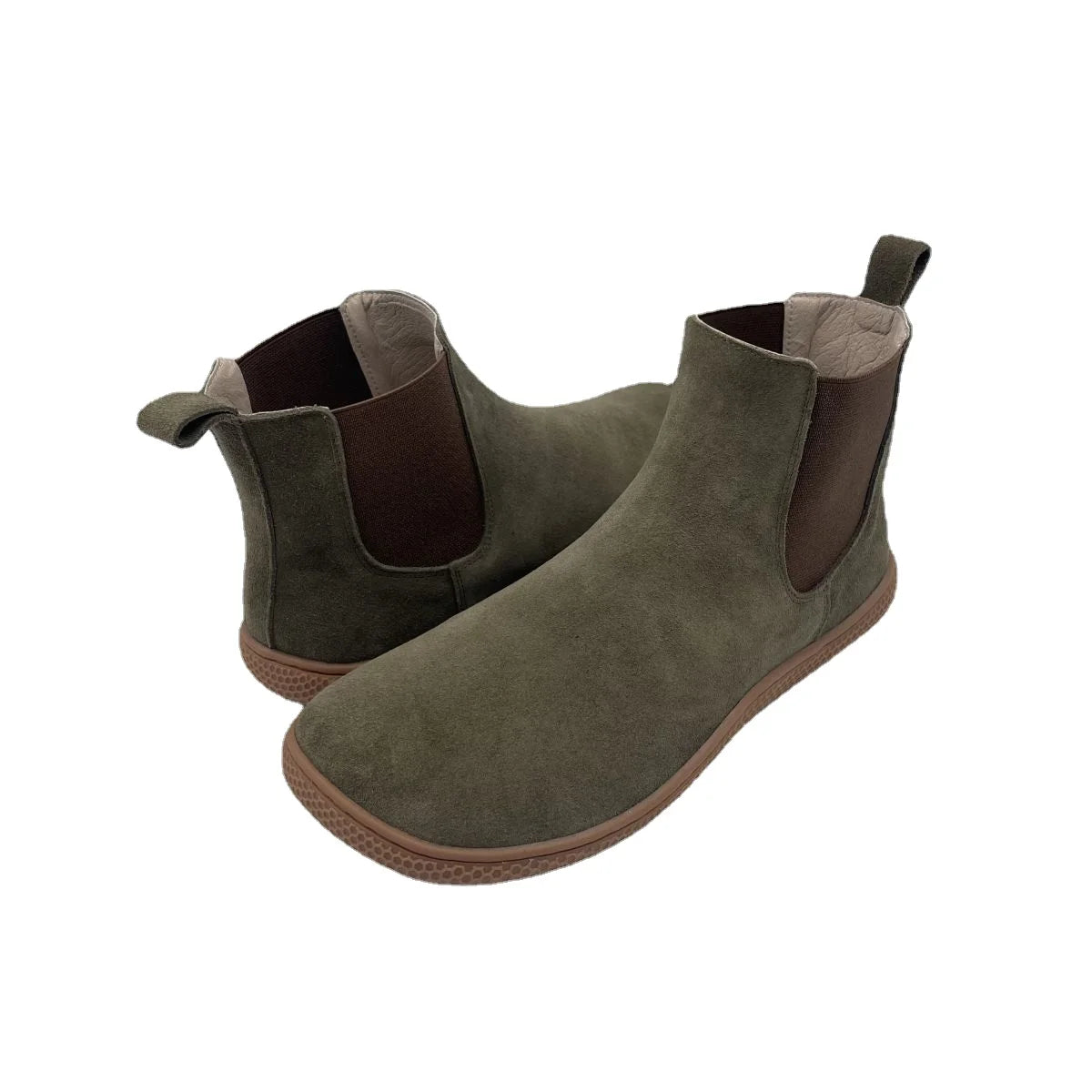 Tipsietoes Chelsea Barefoot Spring Autumn Genuine Cow Suede Waterproof Leather Boots With Leather Linning Inside For Women