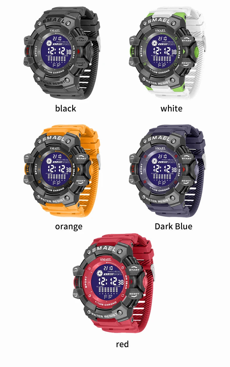 2023 Men Watches Luxury Man Military Watch SMAEL 8050 Waterproof Big Dial Fashion LED Backlight Sport Digital Watch For Men