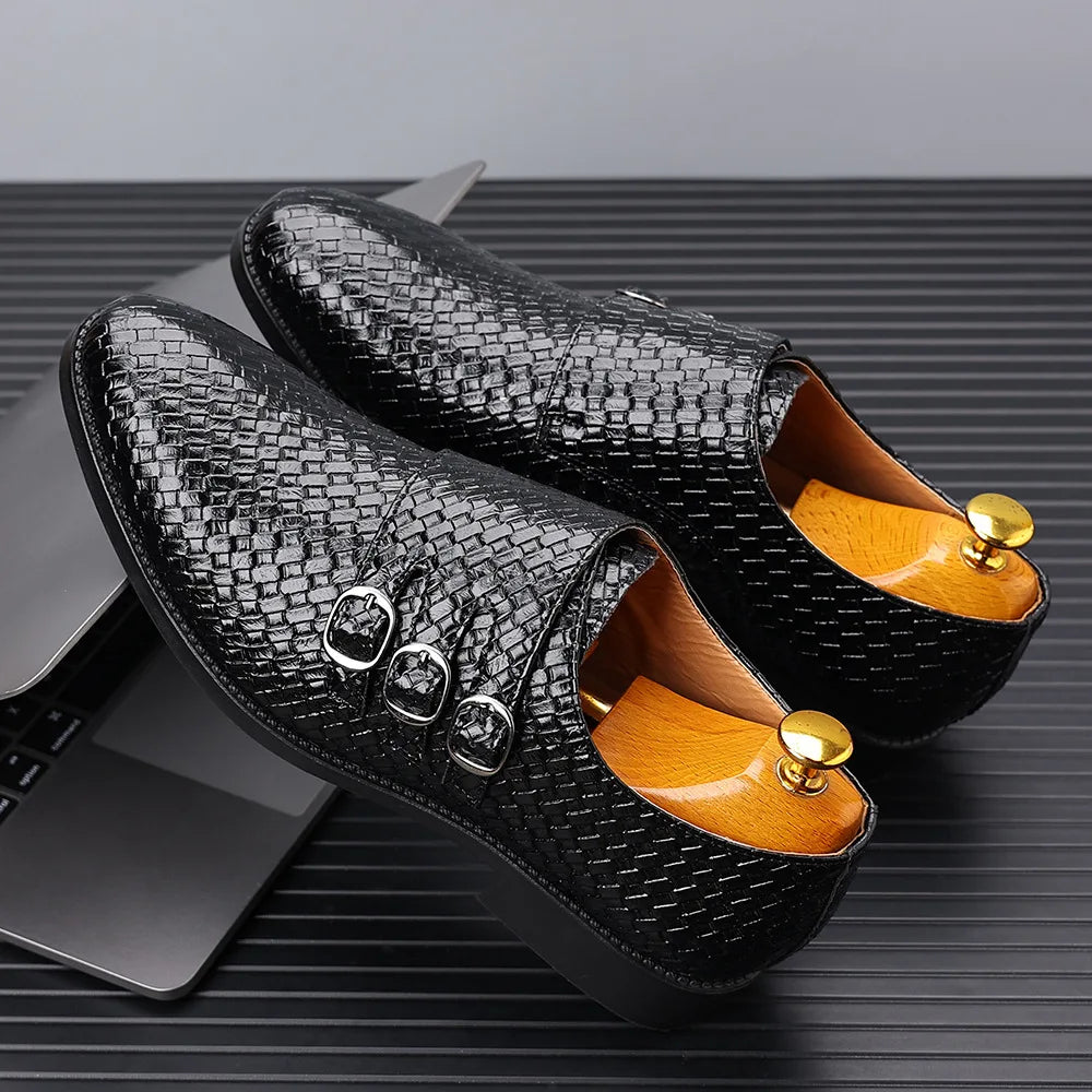 Knit Men's Leather Shoes Formal Business Dress Shoes for Men Classic Casual  Luxury Formal Shoes Derby Party Oxford Men Footwear