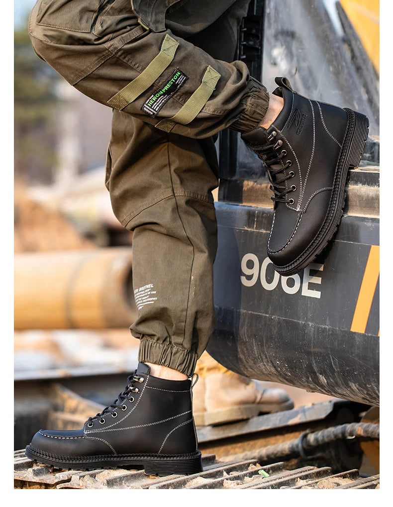 Latest Design Winter Plush Safety Boots Men Waterproof Steel Toe Indestructible Shoes Anti Smashing Puncture Proof Male Footwear