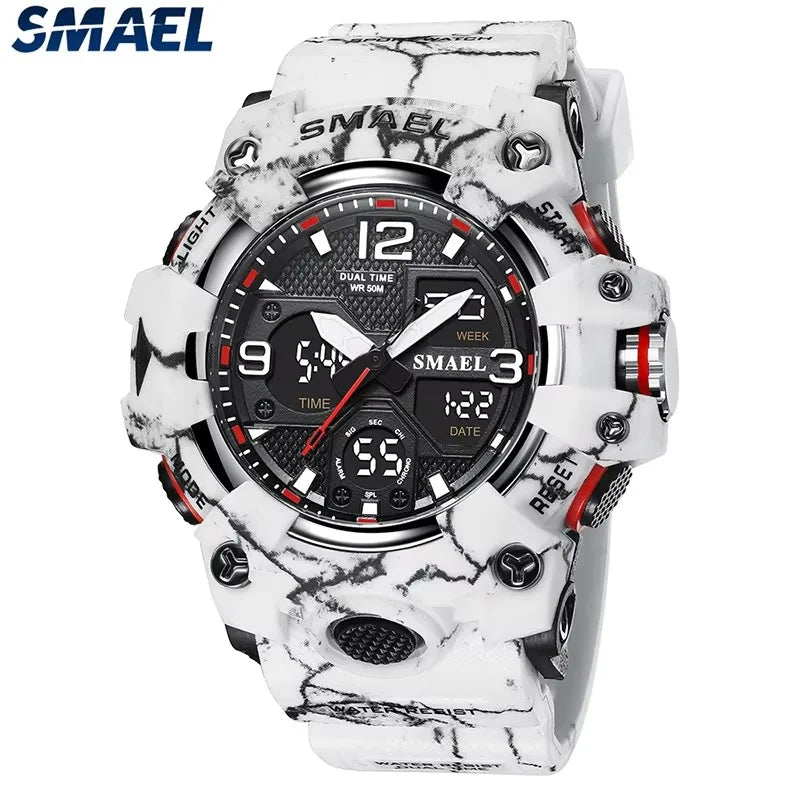SMAEL Military Watch for men 50M Waterproof Clock Male S Shock 8008 electronics Digital Watches LED Men's Watches Military Army