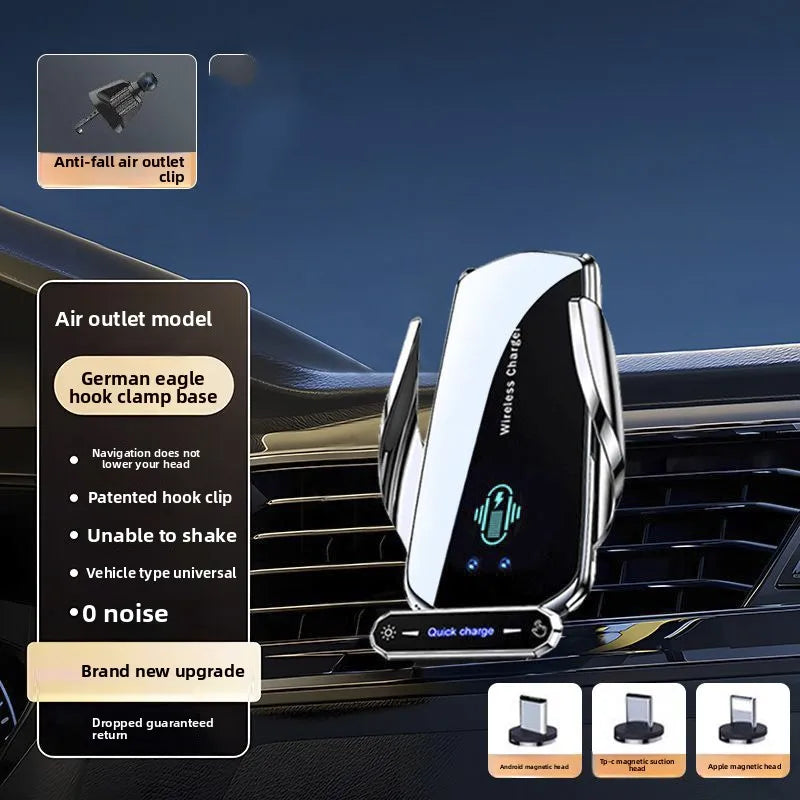 Wireless Charger Car Mount Cell Phone Holder Mobile Support For Car Holder Automotive Electric Induction Auto Clamping For Phone