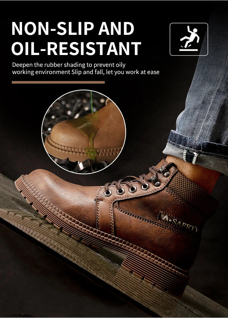 Latest Design Winter Plush Safety Boots Men Waterproof Steel Toe Indestructible Shoes Anti Smashing Puncture Proof Male Footwear