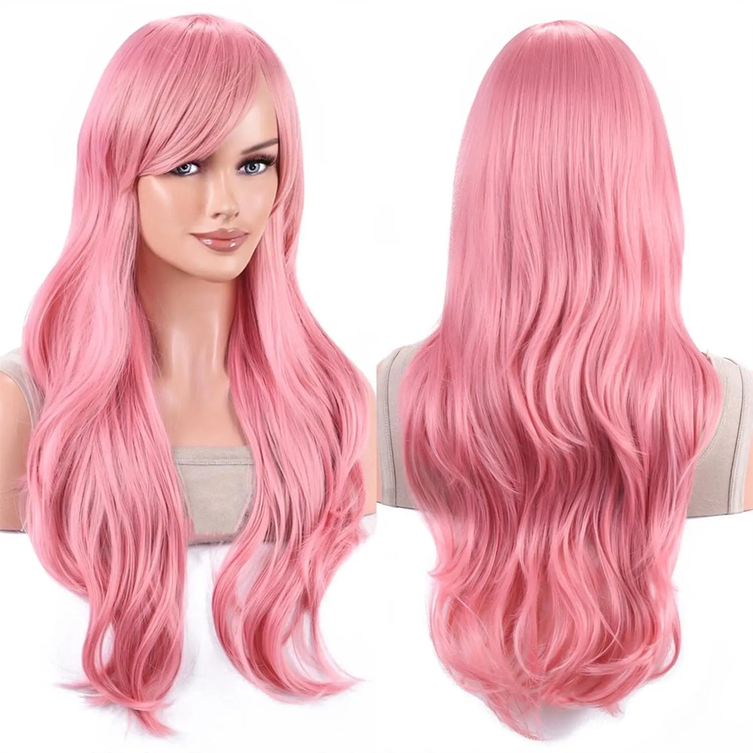 Aideshair synthetic wig  Fashion Wigs 28" 70cm Long Wavy Curly Hair Heat Resistant Wig Cosplay Wig For Women With Free Wig Cap