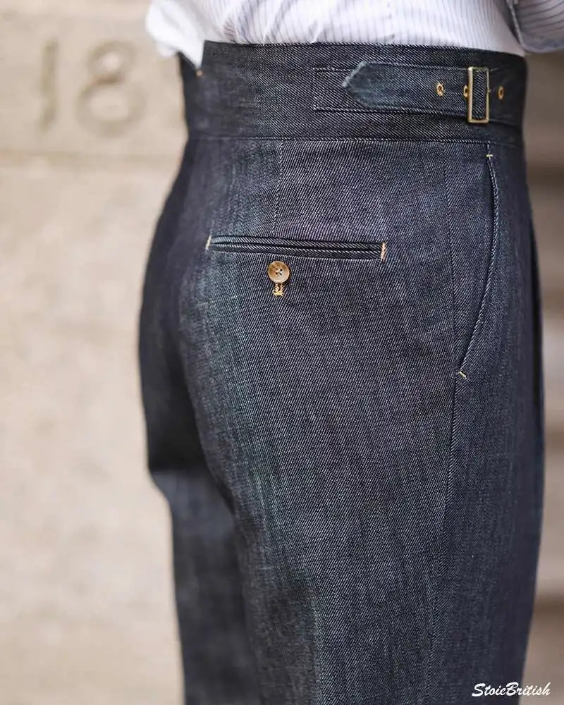 2022 Fashion Mens Dress Pant High Waist Straight Pants Men Spring  Business Versatile Belt Trouser Gentleman Paris Button Pant