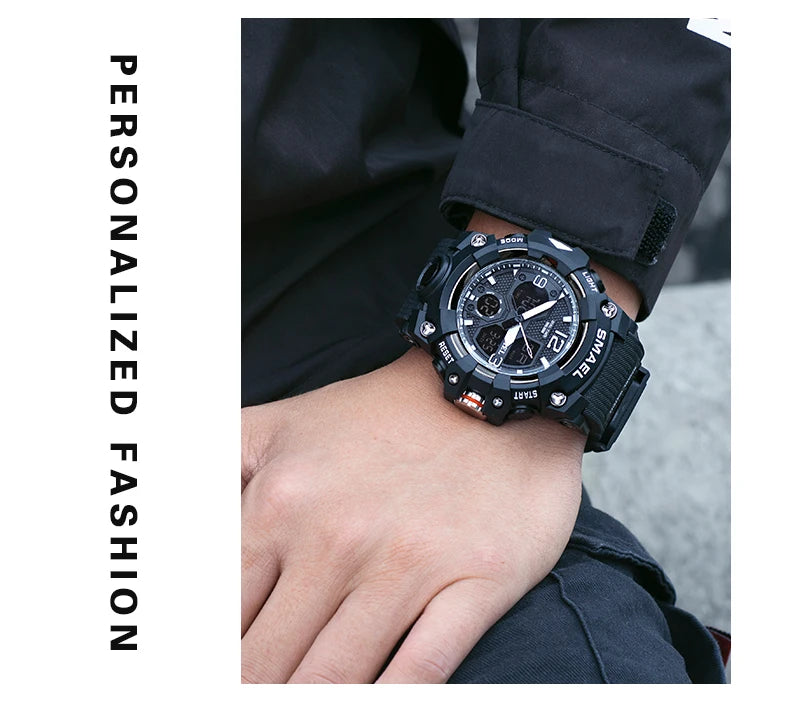 SMAEL Military Watch for men 50M Waterproof Clock Male S Shock 8008 electronics Digital Watches LED Men's Watches Military Army