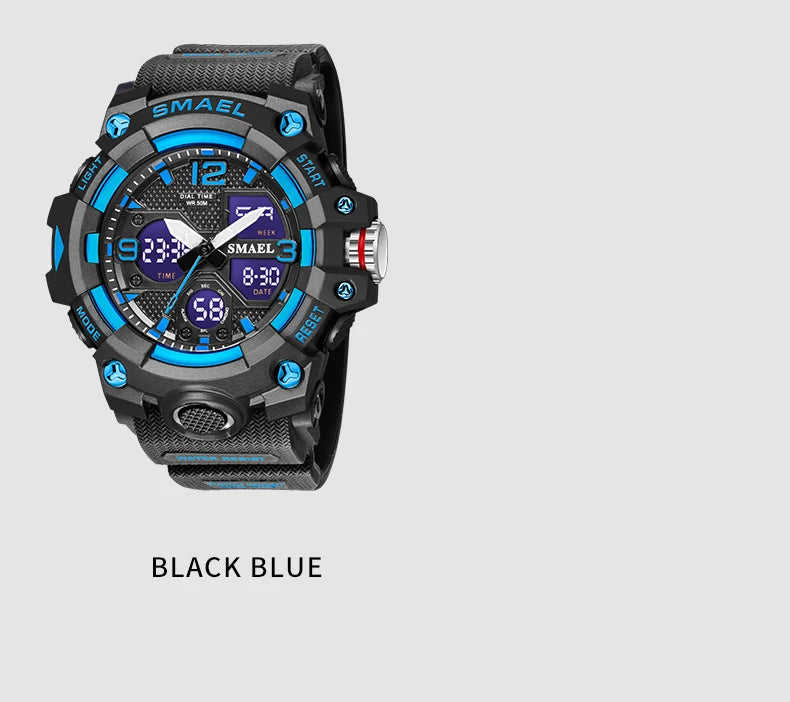 SMAEL Military Watch for men 50M Waterproof Clock Male S Shock 8008 electronics Digital Watches LED Men's Watches Military Army