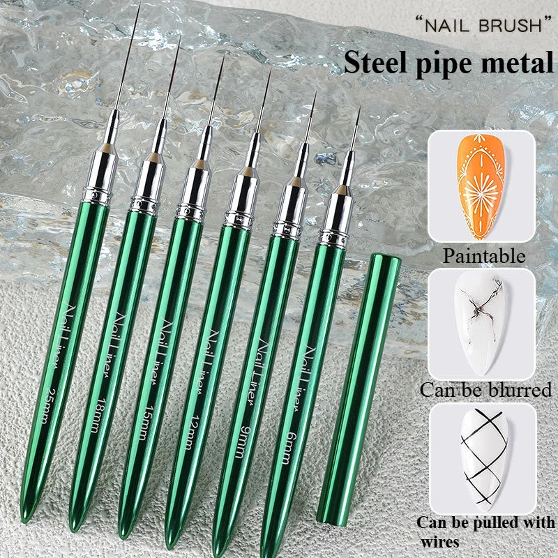 Nails Art Liner Brushes Elongated Lines Striping Drawing Painting Ultra-thin Line Professional Nail Design Pen Manicure Tool