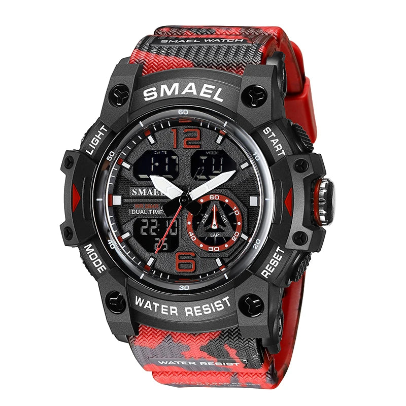 Military Watch Quartz Wristwatches Sport 50M Waterproof Alarm Clock Light Analog Digital Male Clocks 8007 Mens Watches Digital