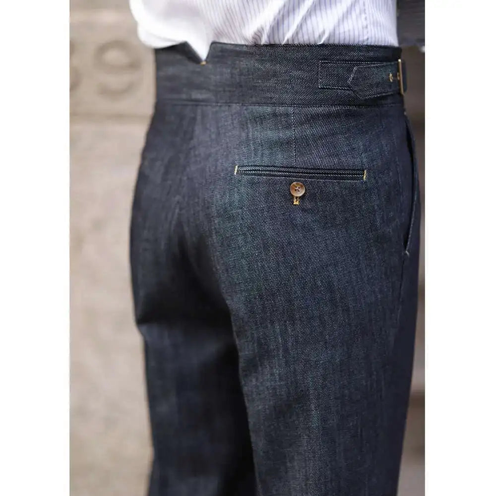 2022 Fashion Mens Dress Pant High Waist Straight Pants Men Spring  Business Versatile Belt Trouser Gentleman Paris Button Pant