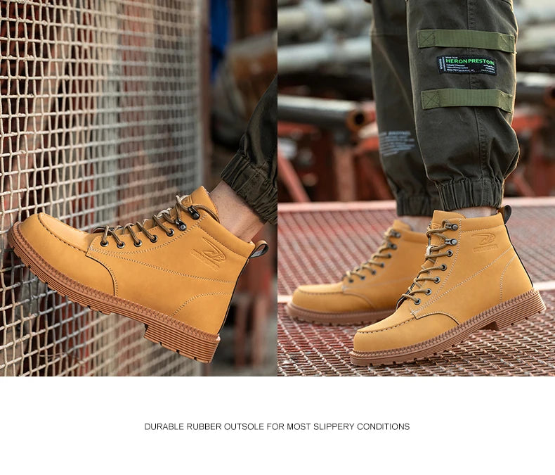 Latest Design Winter Plush Safety Boots Men Waterproof Steel Toe Indestructible Shoes Anti Smashing Puncture Proof Male Footwear