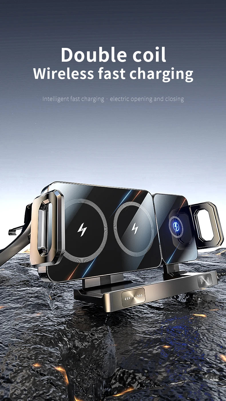New High Intelligent Mobile Phone/Pad Holder Magnetic Phone Holder for Car Auto Rotating Phone Holder Wireless Car Charger