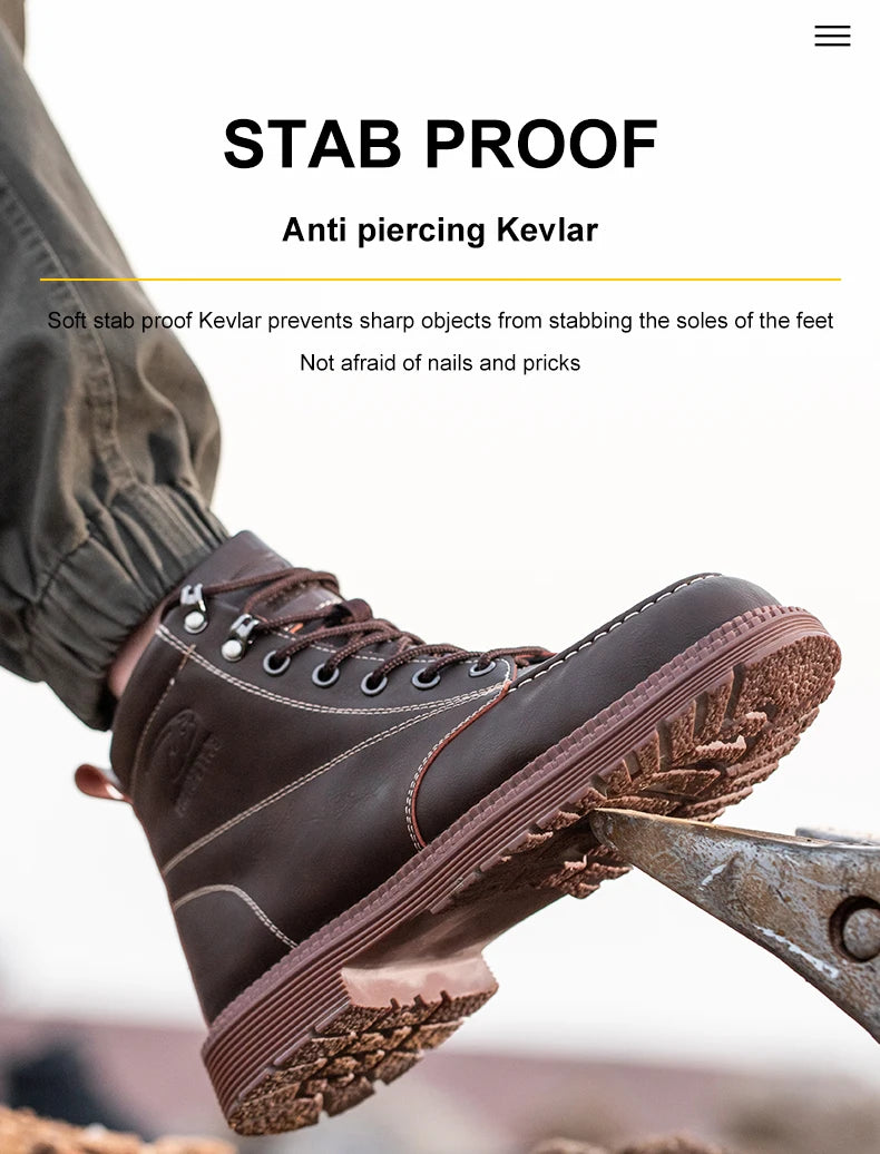 Latest Design Winter Plush Safety Boots Men Waterproof Steel Toe Indestructible Shoes Anti Smashing Puncture Proof Male Footwear