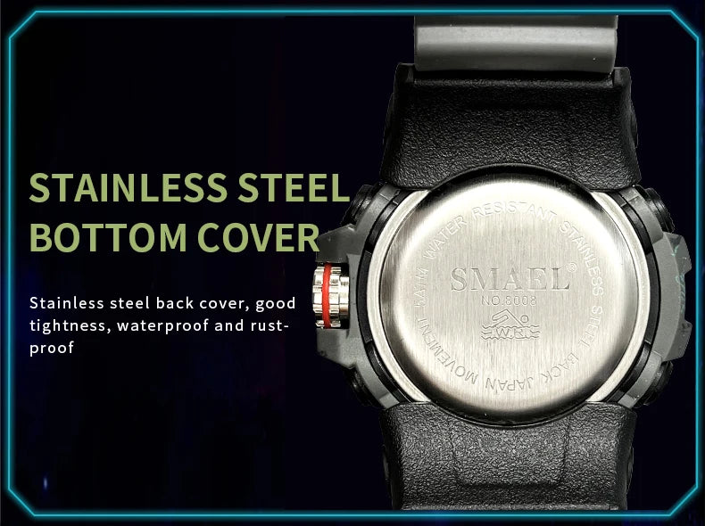 SMAEL Military Watch for men 50M Waterproof Clock Male S Shock 8008 electronics Digital Watches LED Men's Watches Military Army