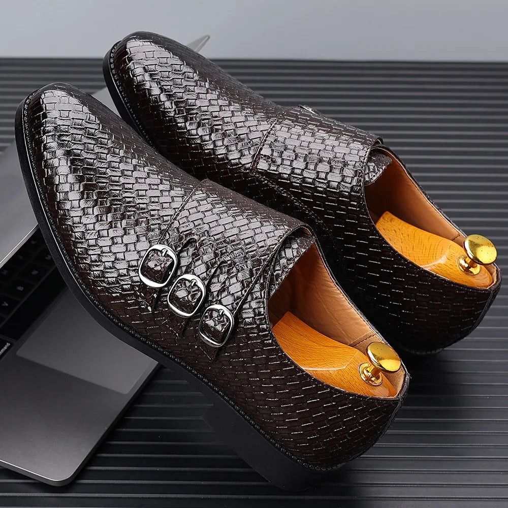 Knit Men's Leather Shoes Formal Business Dress Shoes for Men Classic Casual  Luxury Formal Shoes Derby Party Oxford Men Footwear