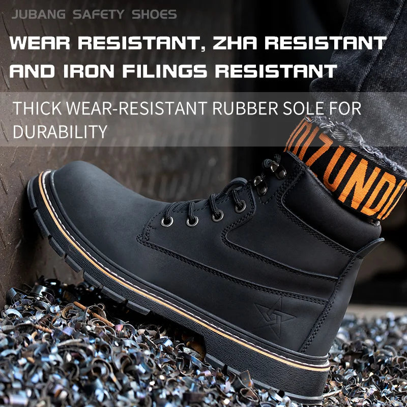 Latest Design Winter Plush Safety Boots Men Waterproof Steel Toe Indestructible Shoes Anti Smashing Puncture Proof Male Footwear