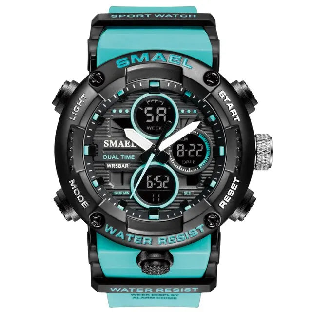 SMAEL Watch Men Waterproof LED Digital Watches Stopwatch Big Dial Clock For Male 8038 Sport Men Watches Quartz