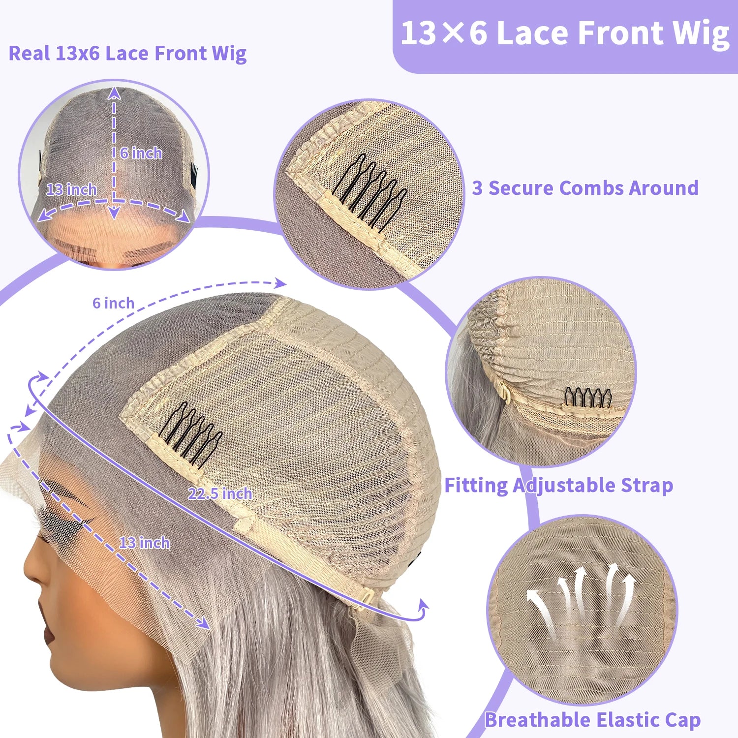 LUX VOGUE Brown Diamond Sheen Balayage Color 100% Virgin Hair Wig 260% Density Beachy Waves  13x6 Upgrade Nude Color Lace Wig
