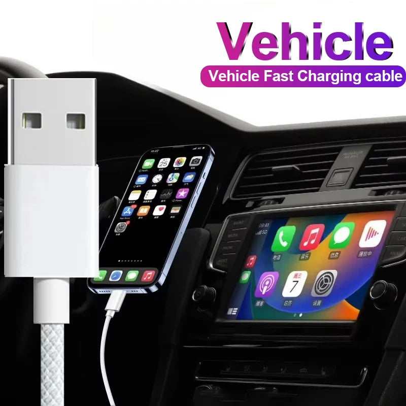 Original For APPLE iPhone 15 16 Pro MAX Plus Carplay Cable USB C Mobile Phone Fast Charging Nylon Braided Cables For Car Play