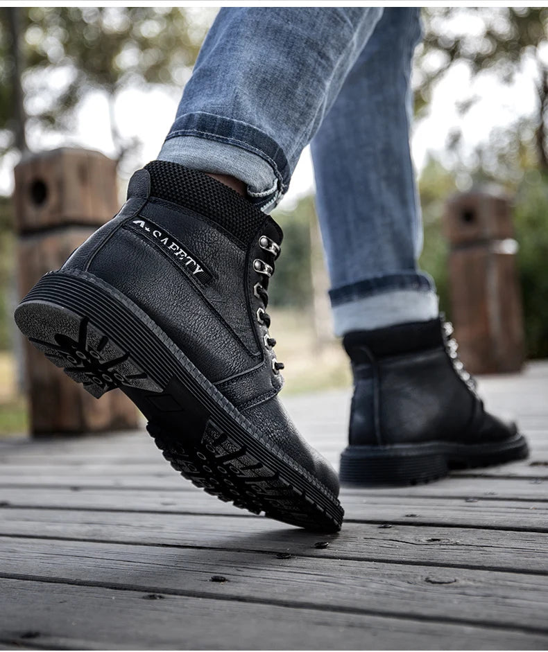 Latest Design Winter Plush Safety Boots Men Waterproof Steel Toe Indestructible Shoes Anti Smashing Puncture Proof Male Footwear