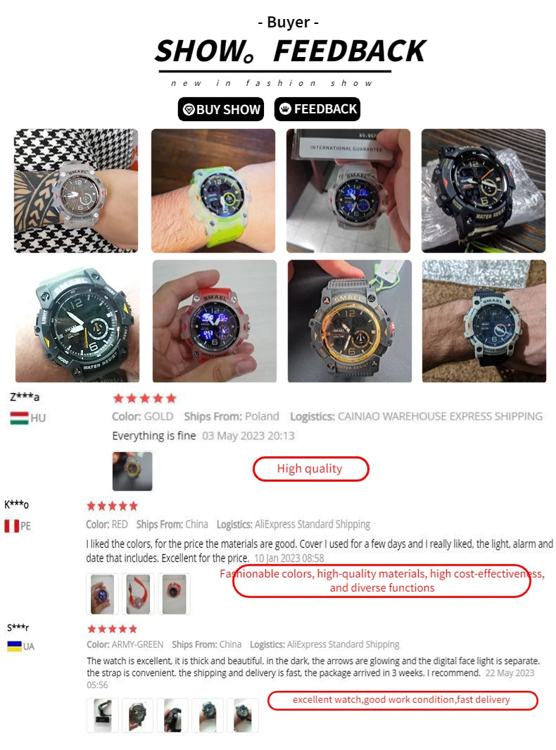 Military Watch Quartz Wristwatches Sport 50M Waterproof Alarm Clock Light Analog Digital Male Clocks 8007 Mens Watches Digital