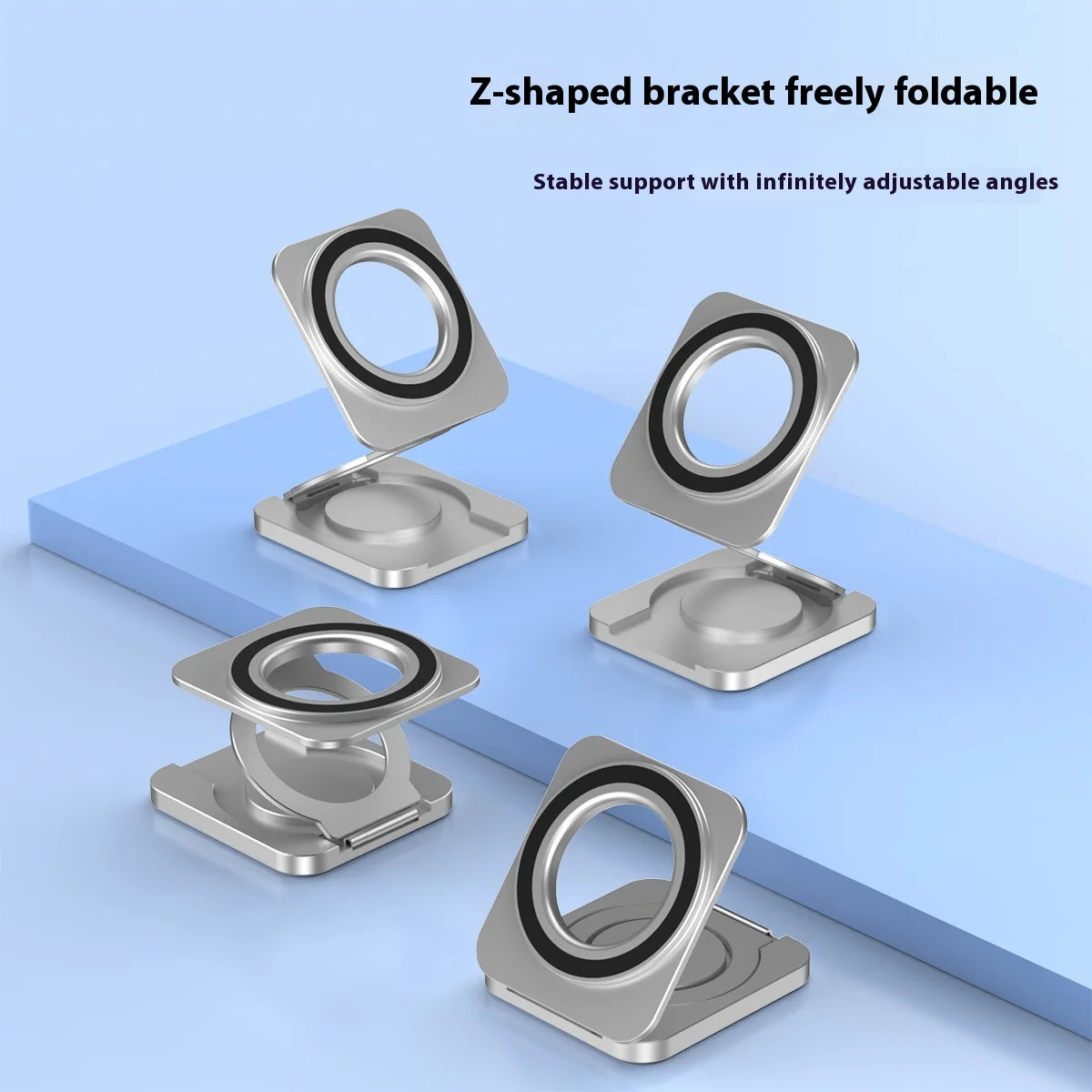 Foldable Double Sided Magnetic Phone Holder for Magsafe Gym Treadmill Universal Folding Car Holder Magnetic Smartphone Stand