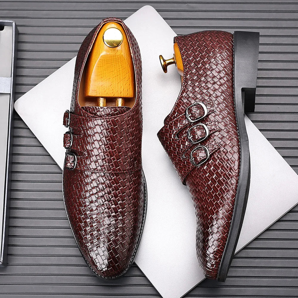 Knit Men's Leather Shoes Formal Business Dress Shoes for Men Classic Casual  Luxury Formal Shoes Derby Party Oxford Men Footwear