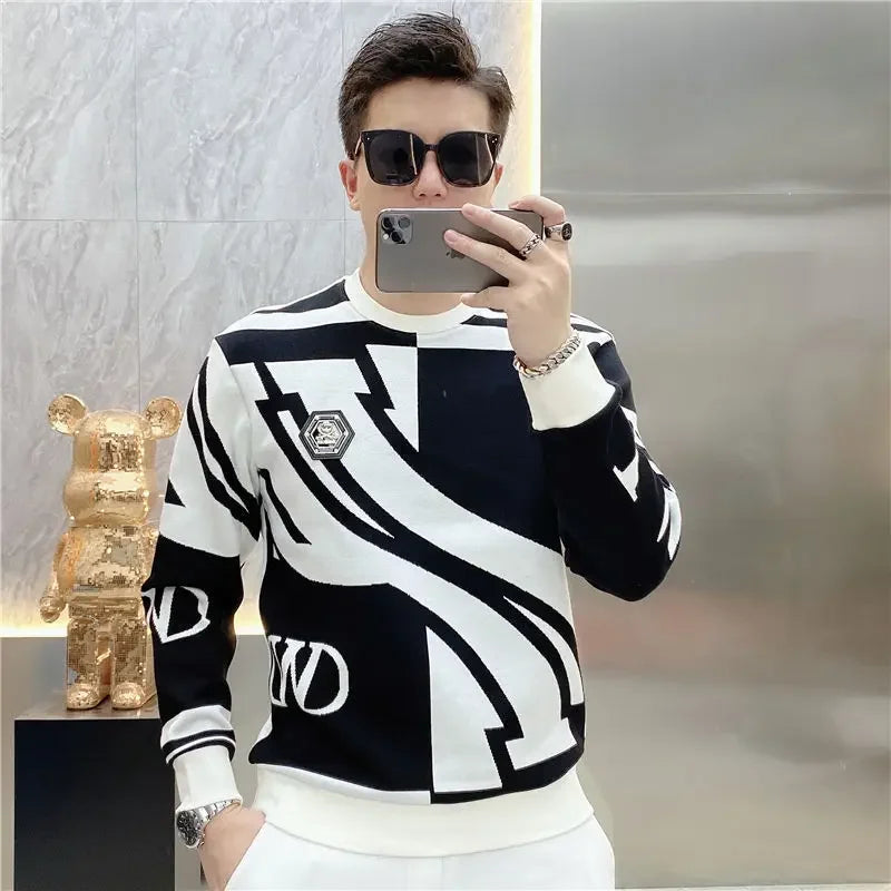 Slim Fit Male Sweatshirt Harajuku Fashion Men's Pullover Winter Emo Sweat Shirt Designer High Quality Warm Streetwear Luxury Xxl