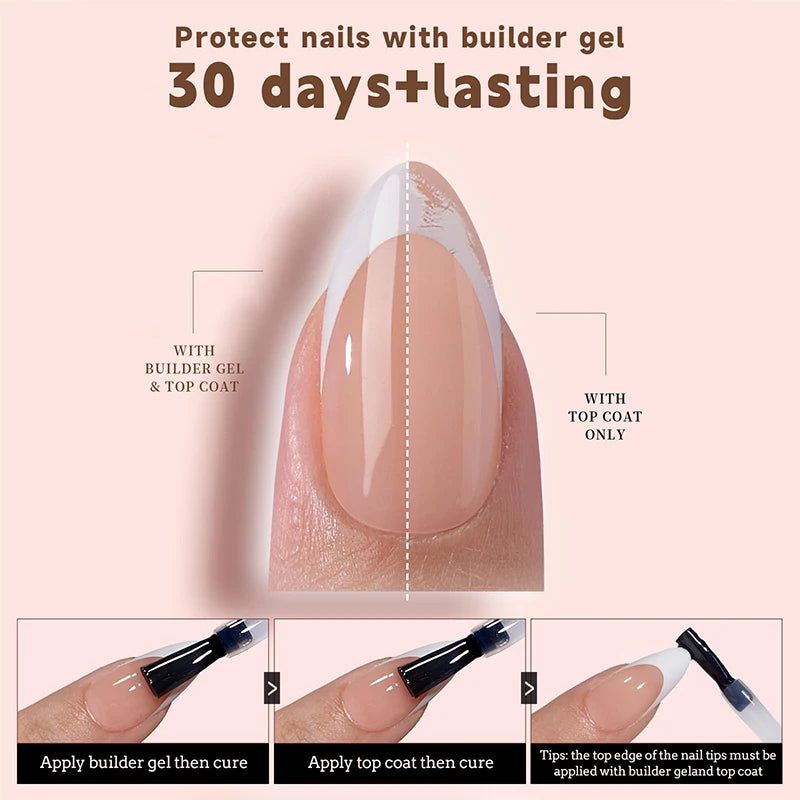 150Pcs/Box Acrylic Press on Nails Full Cover Fake False Tips Soft Gel Extension T-shaped Oval Capsule Almond Sculpted Salon DIY