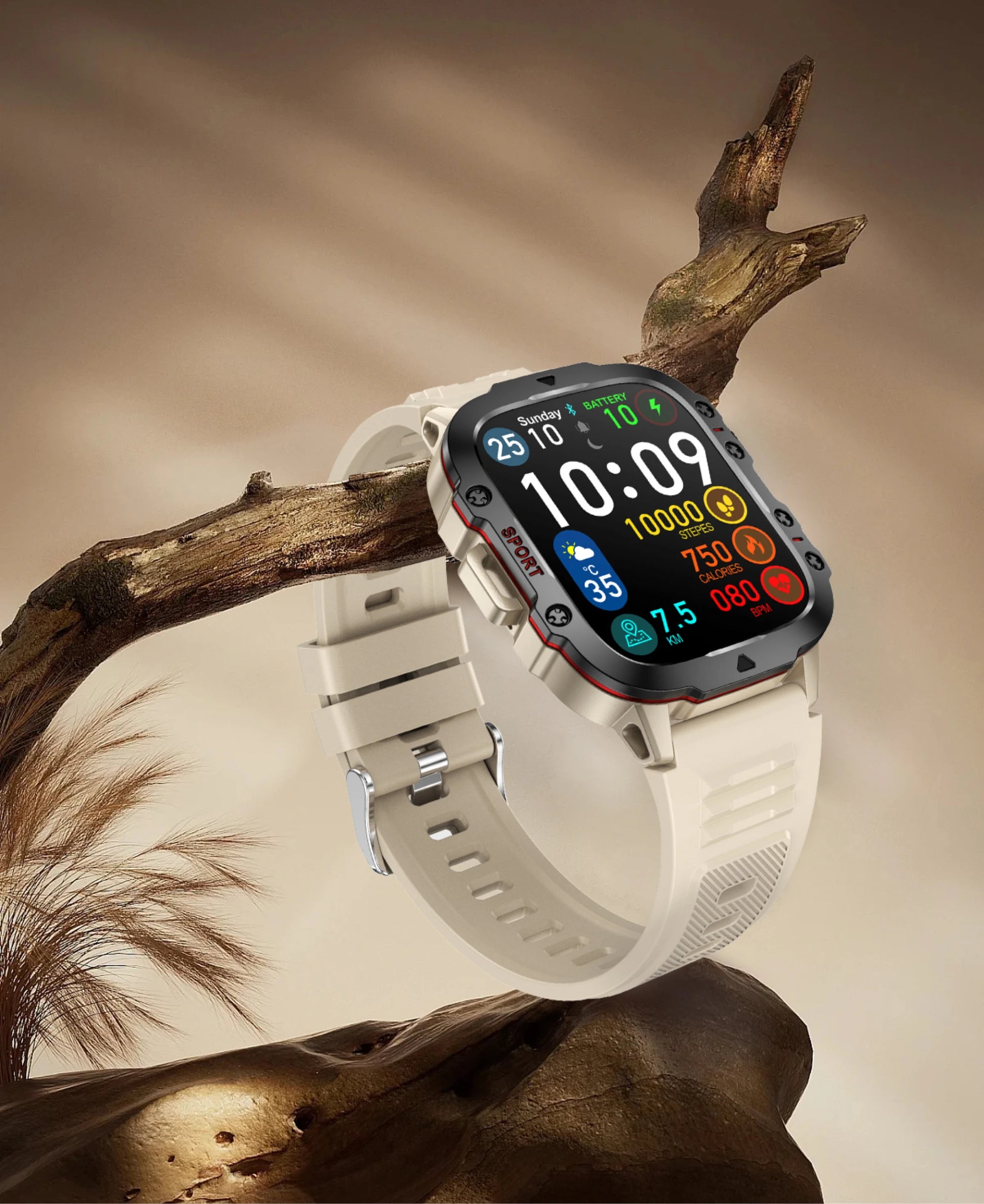 2025 Rugged Military Smart Watch Men Outdoor Watches lP68 Waterproof 2.01" Al Voice Bluetooth Call Smartwatch For Android lOS