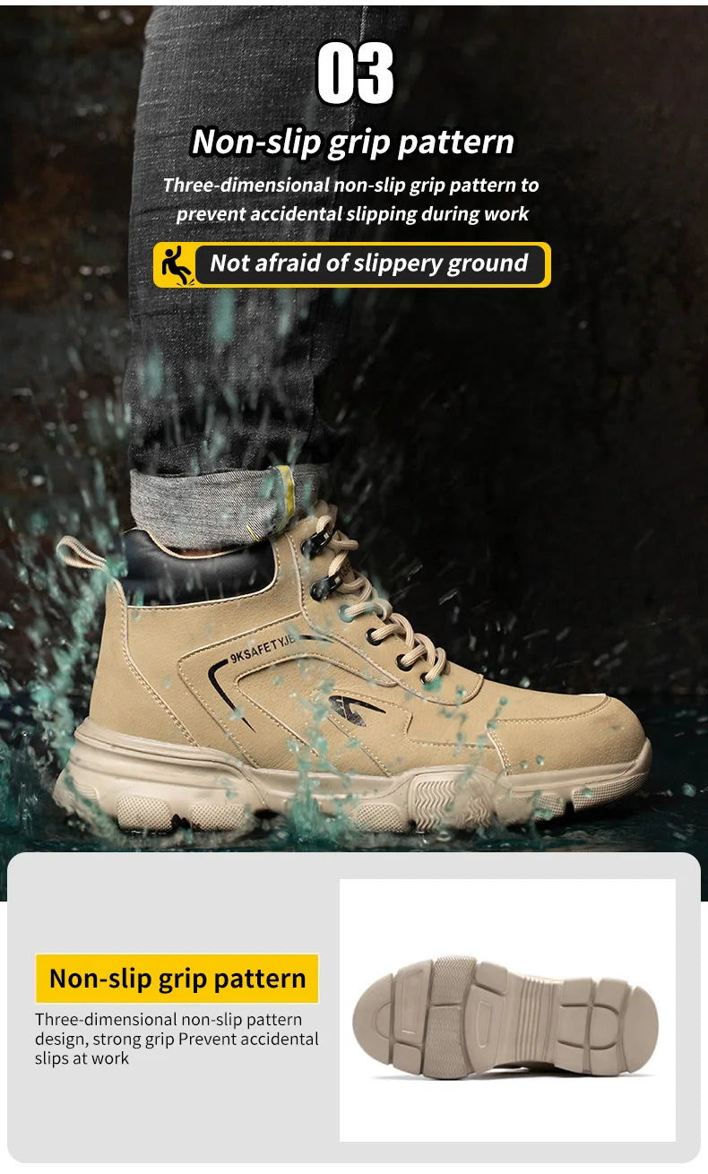 Latest Design Winter Plush Safety Boots Men Waterproof Steel Toe Indestructible Shoes Anti Smashing Puncture Proof Male Footwear