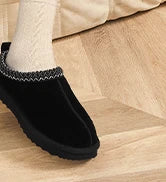 Shevalues Winter Genuine Suede Snow Boots For Women Fuzzy Cozy Warm House Cotton Boots Water Resistant Non-slip Fur Ankle Boots