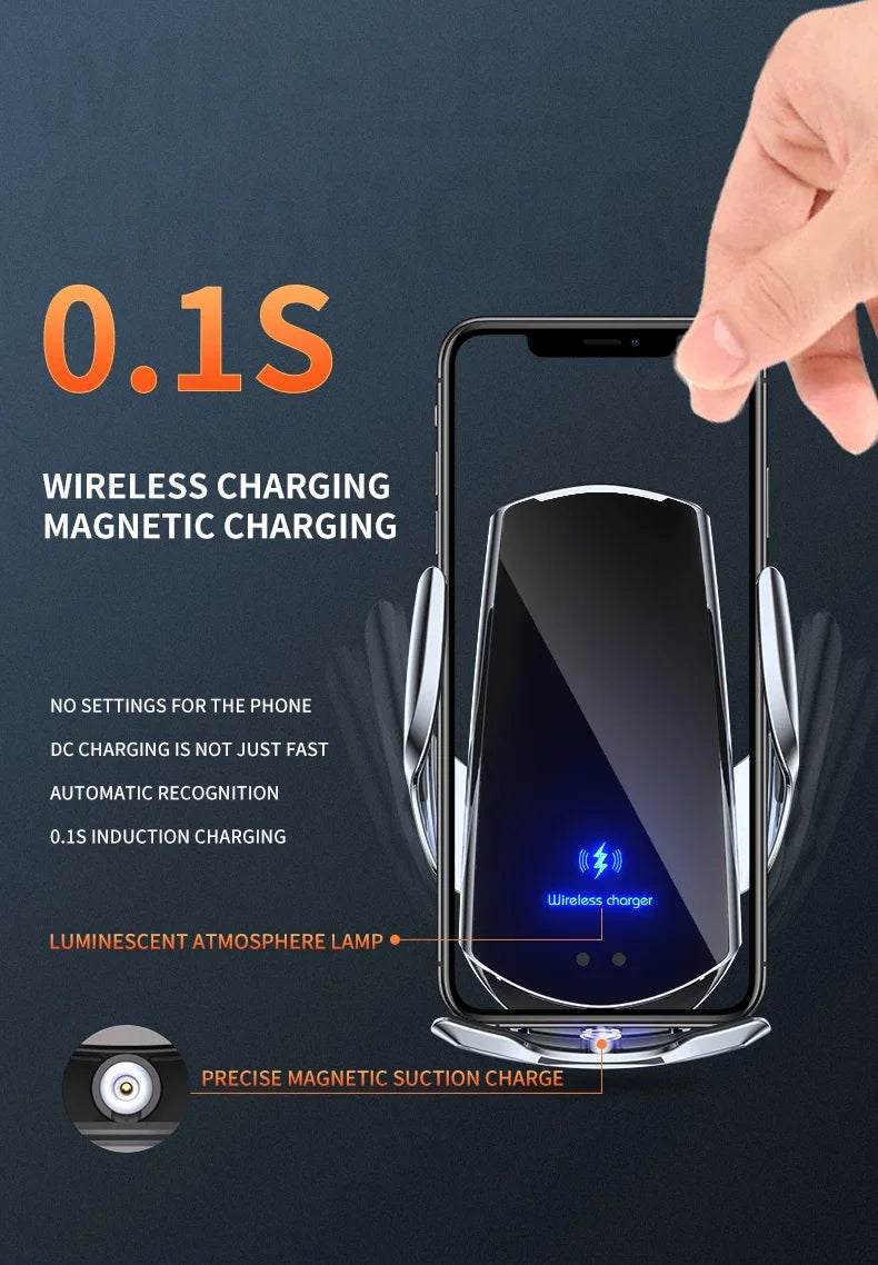 30W Car Wireless Charger Magnetic Automatic Car Mount Phone Holder Mobile Phone Accessrios Infrared Induction for iPhone Xiaomi