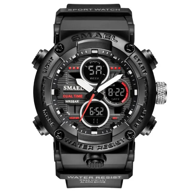 SMAEL Watch Men Waterproof LED Digital Watches Stopwatch Big Dial Clock For Male 8038 Sport Men Watches Quartz