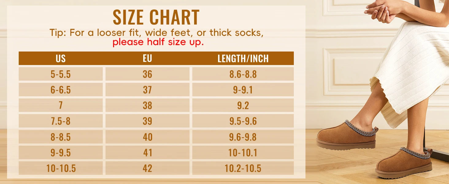 Shevalues Winter Genuine Suede Snow Boots For Women Fuzzy Cozy Warm House Cotton Boots Water Resistant Non-slip Fur Ankle Boots